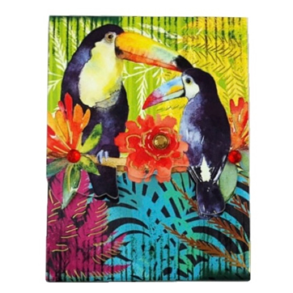 Punch Studio Embellished Mini Notepad ~ Jungle Toucans (66258)